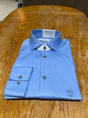 Calvin Klein Slim Fit Non-Iron Dress Shirt - Blue
